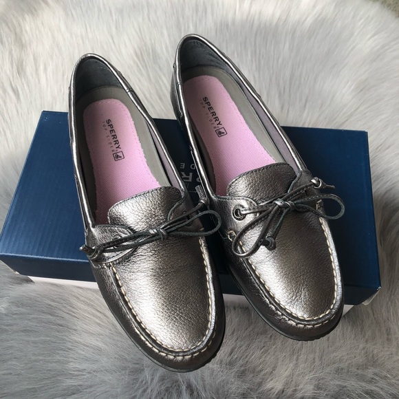 Sperry Shoes - BEST OFFER! Sperry Bridgeport Silver Loafers